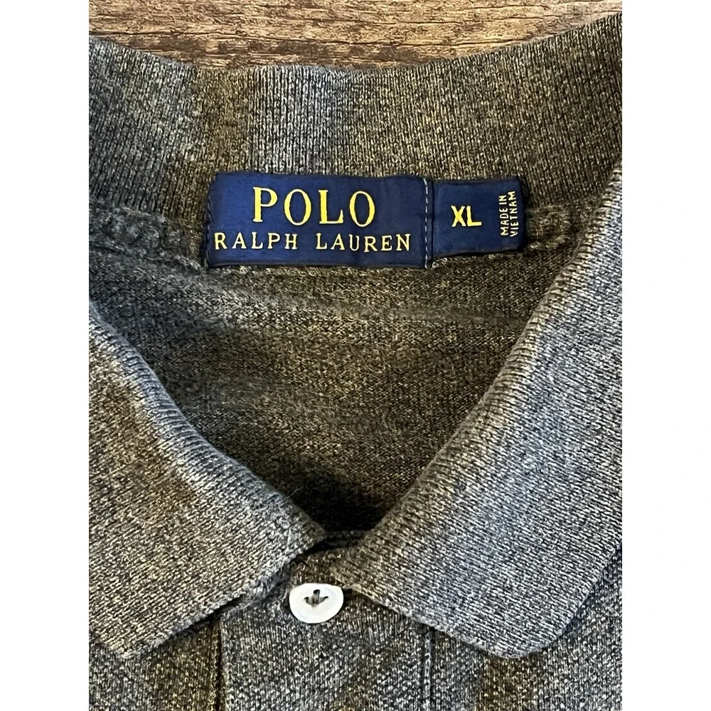 Polo Ralph Lauren Large Men's Long Sleeve Green Knit Orange Pony D26
